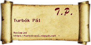 Turbók Pál névjegykártya